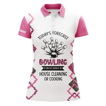 Personalised Women's Pink Short Sleeve Bowling Polo N08