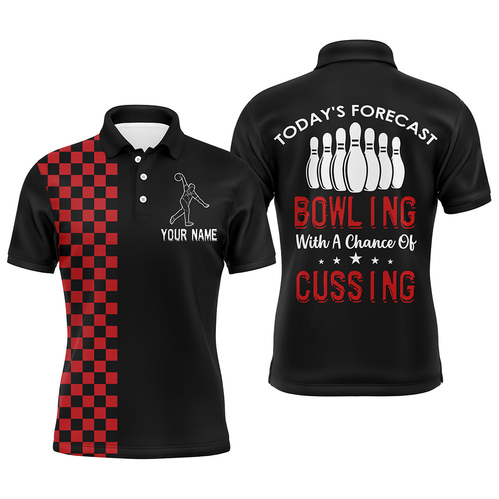 Polo Bowling Shirt for Men, Funny Custom Jersey - Today's Forecast N101
