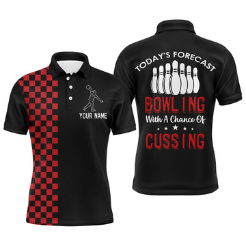 Polo Bowling Shirt for Men, Funny Custom Jersey - Today's Forecast N101
