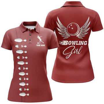 Women's Bowling Polo Shirt with Wings N35