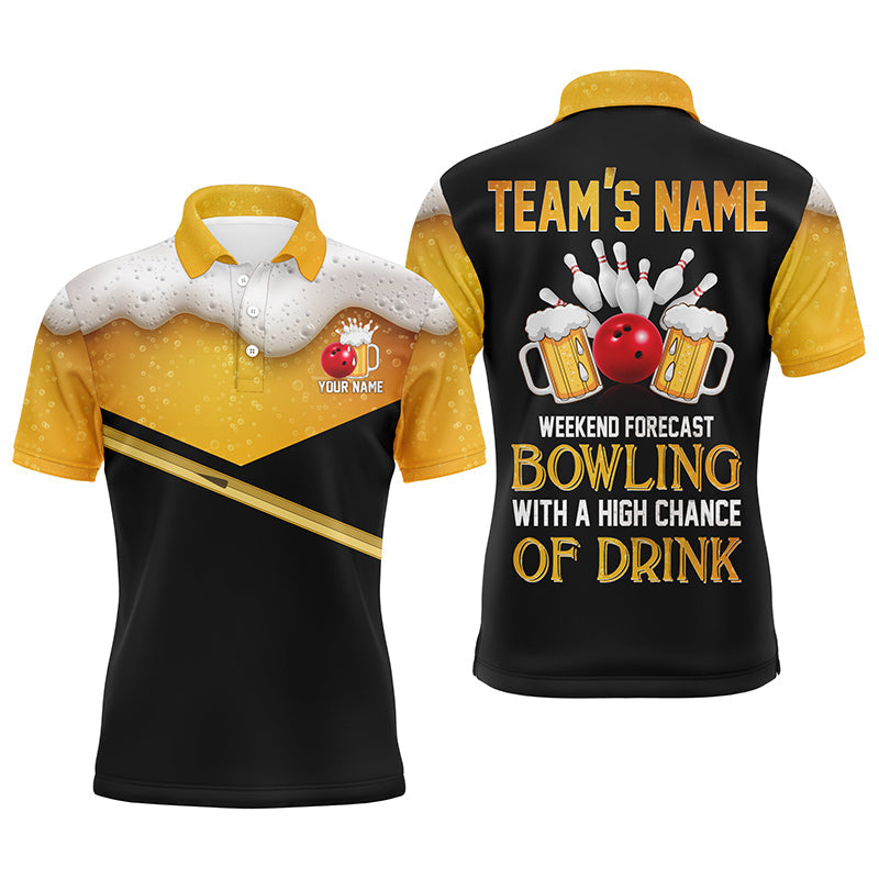 Personalised Bowling Polo Shirt for Men - Funny Beer Lovers - Short Sleeve N59
