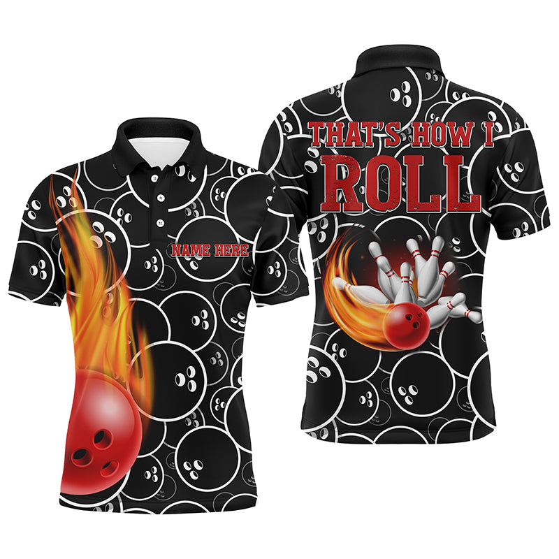 Flame Men's Bowling Polo Shirt - Personalised N82