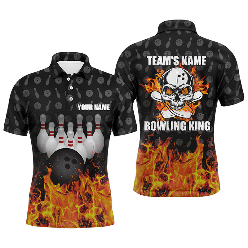 Bowling King Men's Polo Shirt - Personalised Skull Team Jersey N78