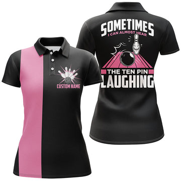 Funny Women's Bowling Polo Shirt, Personalised Name Jersey N88