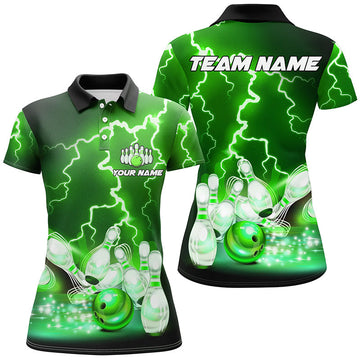 Women's Green Lightning Bowling Polo Shirt T151