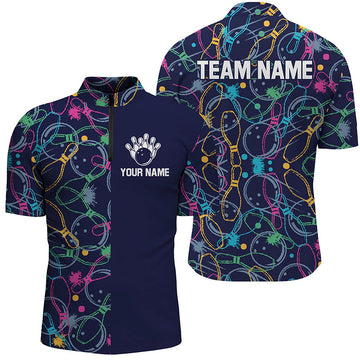 Men's Bowling Quarter Zip Shirt - Custom Team Jersey T133