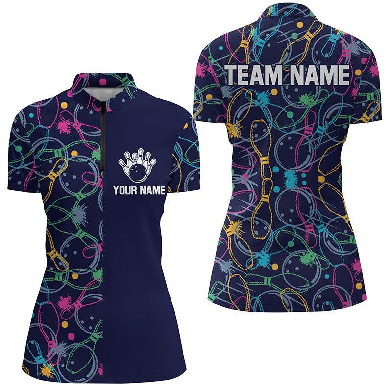 Women's Custom Bowling Quarter Zip Shirt T133