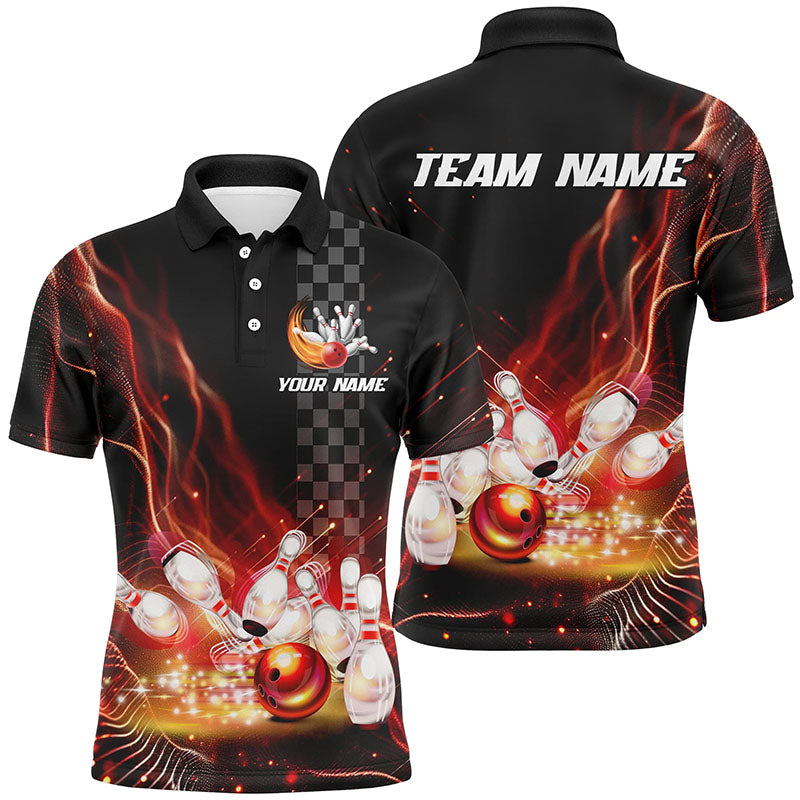 Men's Red Bowling Polo Shirt - Custom Team Jersey T144