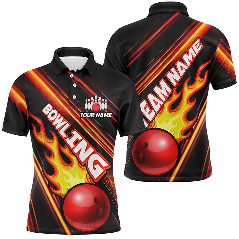 Men's Red Bowling Polo Shirt - Custom Team Jersey T134