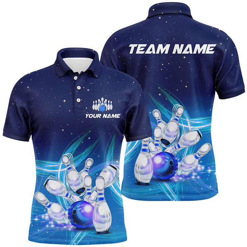 Men's Blue Thunder Bowling Polo Shirt - Custom Team Jersey T121