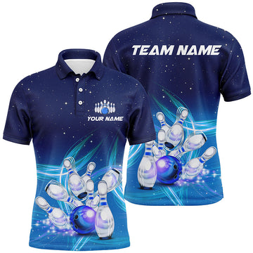 Men's Blue Thunder Bowling Polo Shirt - Custom Team Jersey T121