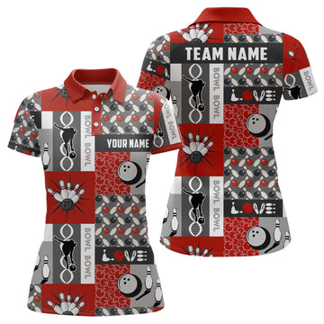 Custom Red Bowling Shirt for Women Y0022
