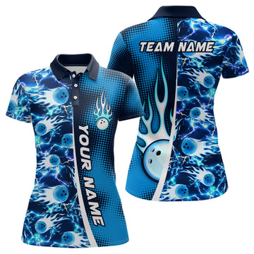 Women's Custom Bowling Flame Lightning Jersey Y0030
