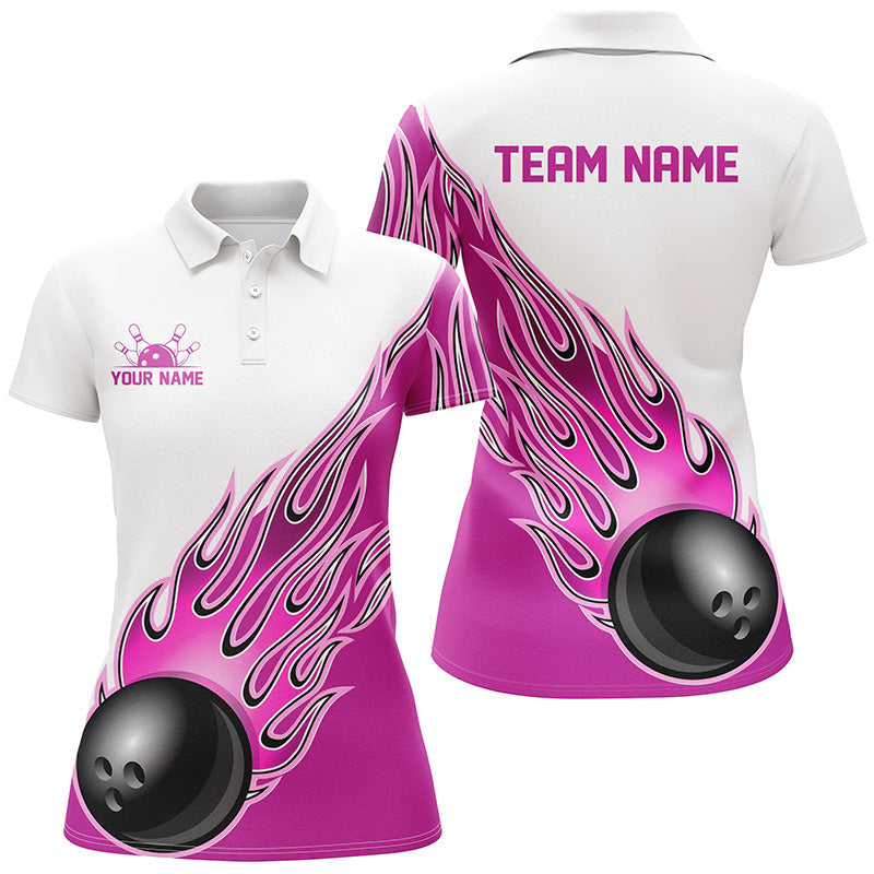 Custom Flame Bowling Shirt for Women I5001