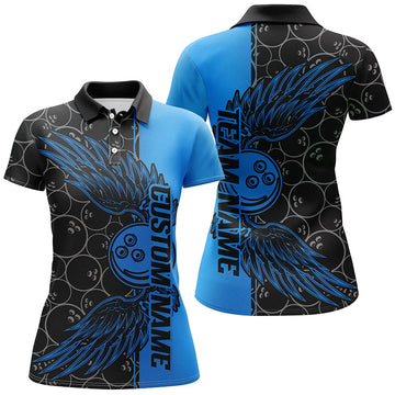 Black & Blue Ladies Bowling Team Shirts I6447
