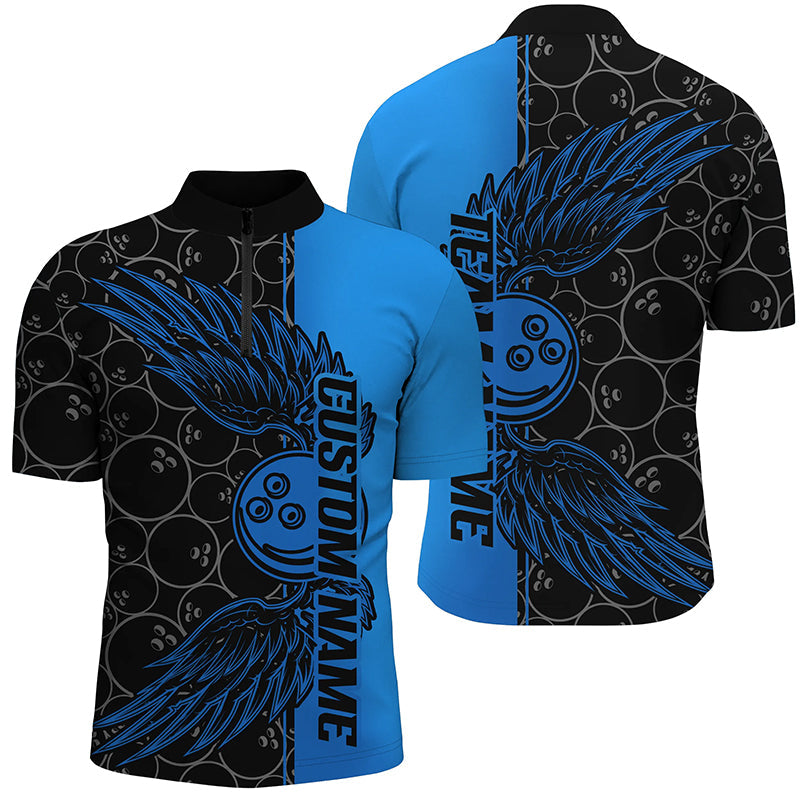 Custom Unisex Bowling Team Shirts - Black & Blue I6447