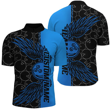 Custom Unisex Bowling Team Shirts - Black & Blue I6447