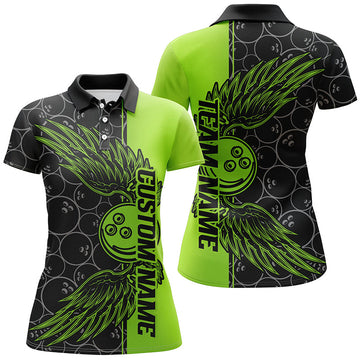 Black & Green Ladies Bowling Team Shirts I6448