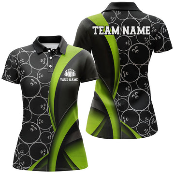 Women's Green Bowling Team Shirts I6498