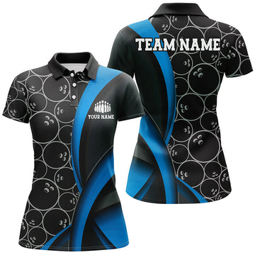 Women's Blue Bowling Team Jerseys I6499