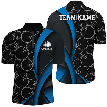 Custom Blue Bowling Team Shirts for Men & Women I6499