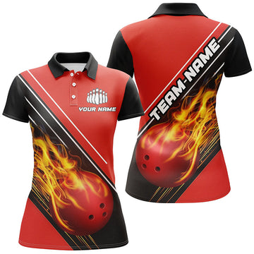 Red Flame Women's Bowling Team Shirts I6172