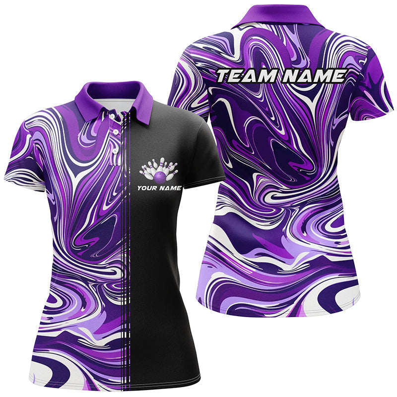 Custom Purple Ladies Bowling Polo I6174