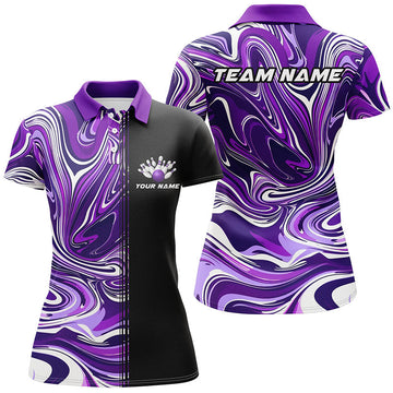 Custom Purple Ladies Bowling Polo I6174
