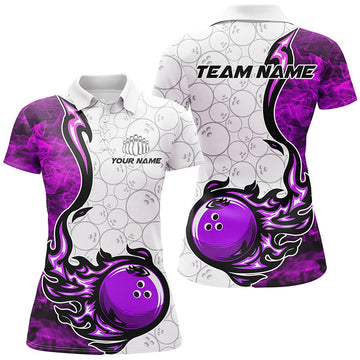 Women's Purple Flame Bowling Shirts I5511