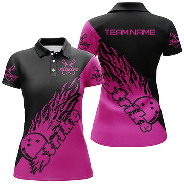 Women's Pink Bowling Team Shirts I5172