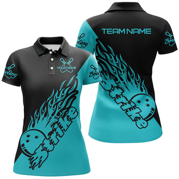 Women's Custom Bowling Team Shirts - Blue Strike I5173