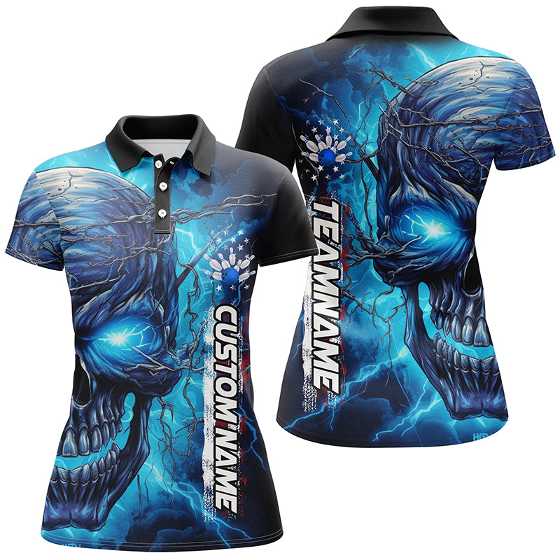 Women's Custom Blue Thunder Bowling Shirts I5188