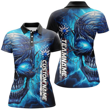 Women's Custom Blue Thunder Bowling Shirts I5188