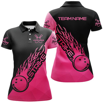 Women's Pink Bowling Team Shirts I4475