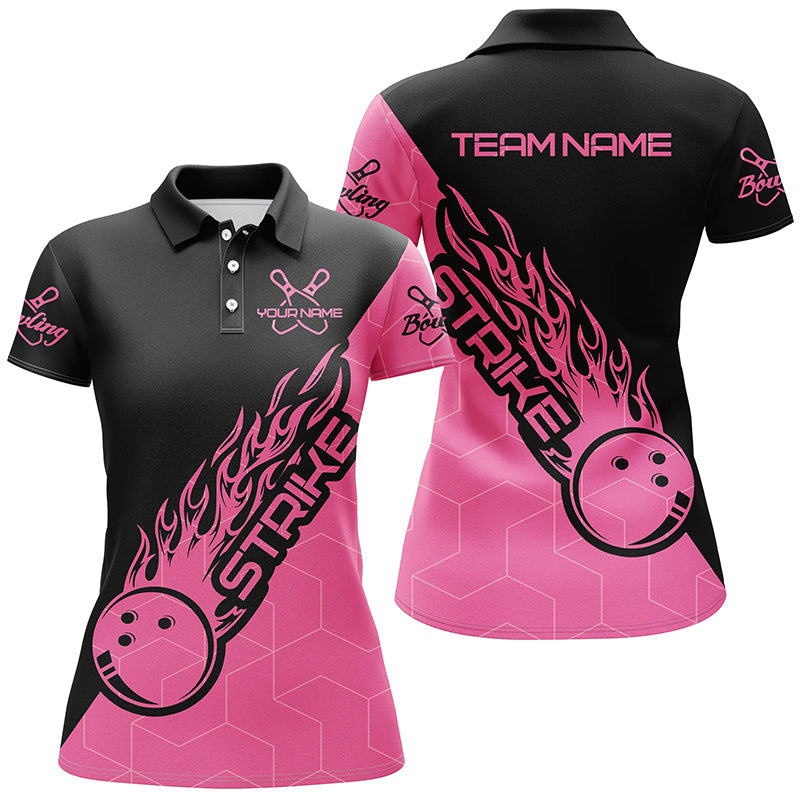 Women's Pink Bowling Team Shirts I4476