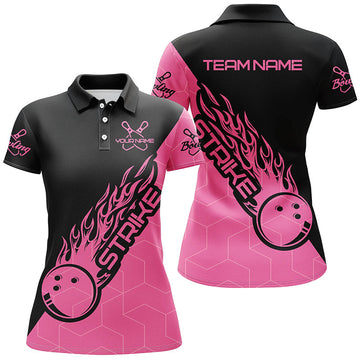 Women's Pink Bowling Team Shirts I4476