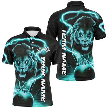 Men's Blue Lion Bowling Team Shirts I6777