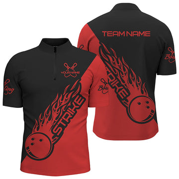 Custom Black & Red Bowling Shirts for Men & Women I3944