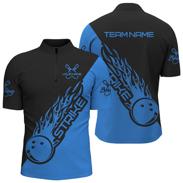 Bowling Team Shirts for Men and Women - Black and Blue I3945