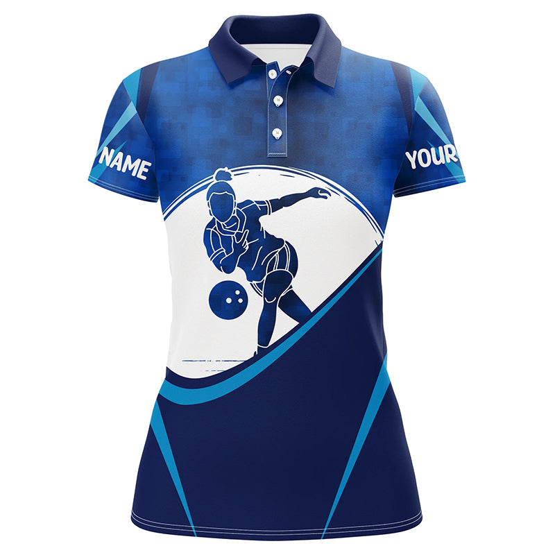 Personalised Women's Blue Bowling Jerseys I4201