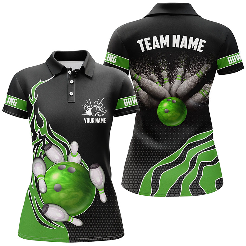 Green Flame Women's Bowling Polo Shirt I5218