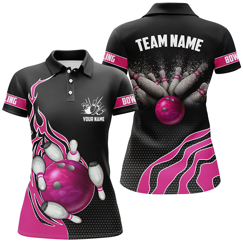 Pink Flame Women's Bowling Polo Shirt I5219