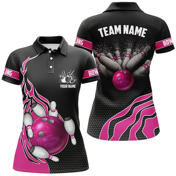 Pink Flame Women's Bowling Polo Shirt I5219
