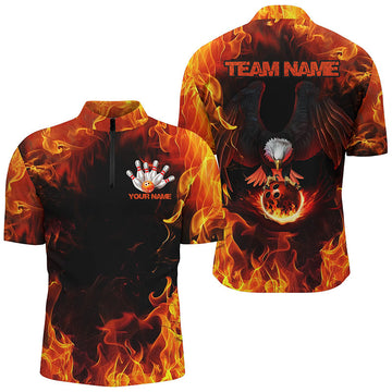 Men's Flame Eagle Custom Bowling Shirts I7116