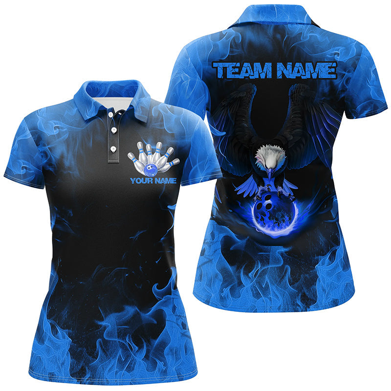 Blue Flame Eagle Women's Bowling Team Shirts I7117