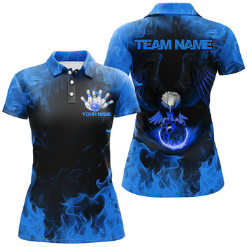 Blue Flame Eagle Women's Bowling Team Shirts I7117