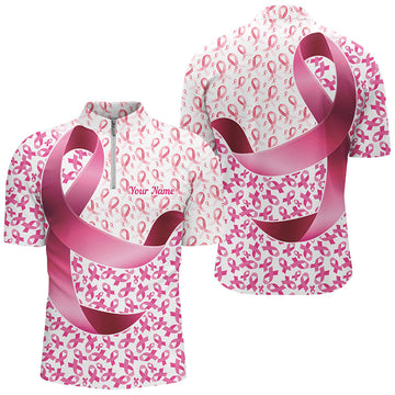 Custom Pink Ribbon Polo Shirts for Men & Women I7127