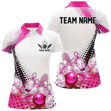 Women's Pink Bowling Team Shirts I7129