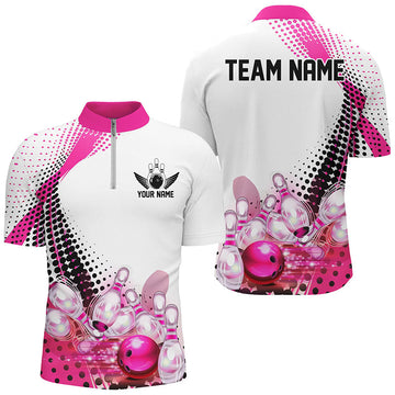 Men's Pink Bowling Team Shirts I7129