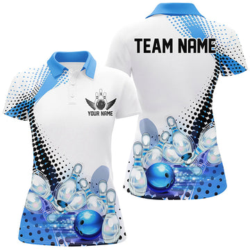 Women's Blue Bowling Team Shirts I7130